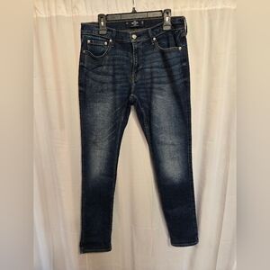 Men's Hollister Dark Wash Jeans Skinny Fit Advanced Stretch 34x34